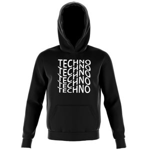 Techno Kids' Hoodie - Black