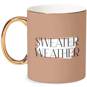 Sweater Weather Bone China Gold Handle Mug