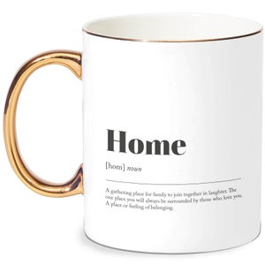 Home Definition Bone China Gold Handle Mug