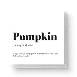Pumpkin Definition Square Greetings Card