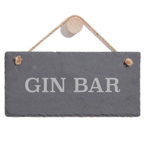 Gin Bar Engraved Slate Hanging Sign