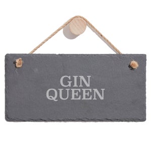Gin Queen Engraved Slate Hanging Sign