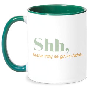 Shh, There May Be Gin In Here Mug - White/Green