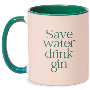 Save Water Drink Gin Mug - White/Green