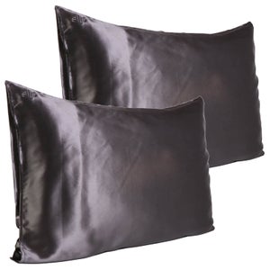 Slip Pure Silk Pillowcase Duo - Queen - Charcoal
