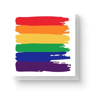 Pride Rainbow Paint Square Greetings Card (14.8cm x 14.8cm)