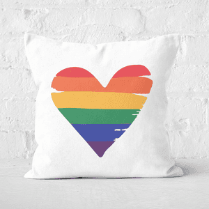 Rainbow Heart Square Cushion