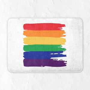 Pride Rainbow Paint Bath Mat