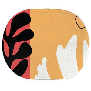 Abstract Warm Leaves Oval Bath Mat