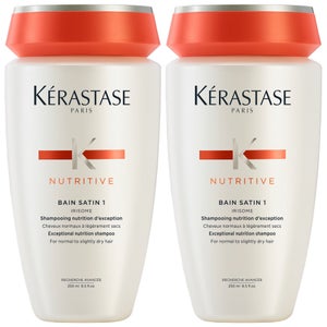 Kérastase Nutritive Duo Set: Bain Satin 1: Nourishing Shampoo for Slightly Dry Hair 2 x 250ml