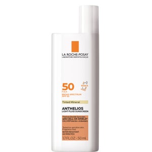 La Roche-Posay Anthelios 50 Mineral Sunscreen Tinted for Face, Ultra-Light Fluid SPF 50 with Antioxidants, 1.7 Fl. Oz.