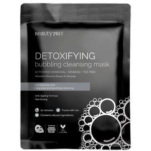 BeautyPro Detoxifying Foaming Cleansing Sheet Mask with Activated Charcoal 20ml