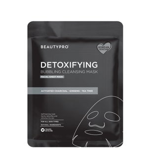 BEAUTYPRO Detoxifying Foaming Cleansing Sheet Mask with Activated Charcoal