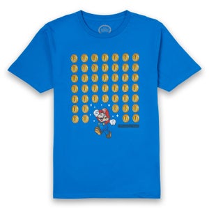 T-Shirt Homme Nintendo Super Mario Pièces -Bleu
