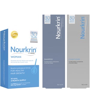 Nourkrin Woman Hair Growth Supplements 6 Month Bundle with Shampoo and Conditioner x2 (Worth ￡311.78)