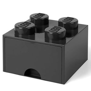 Ladrillo de almacenamiento LEGO (4 espigas) - 1 cajón - Negro