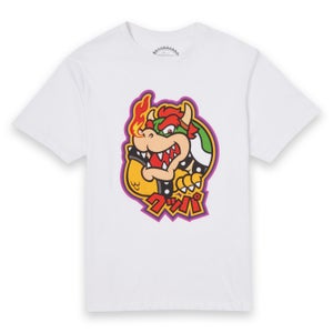 T-Shirt Nintendo Super Mario Bowser Katakana - Bianco - Uomo
