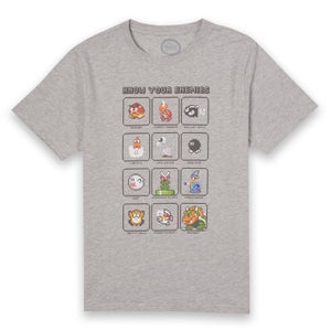 T-Shirt Nintendo Super Mario Know Your Enemies - Grigio - Uomo