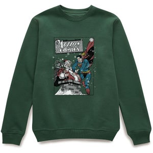 DC Comics Originals Superman Action Comics Green Christmas Sweater