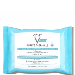 Vichy Pureté Thermale 3-in-1 Micellar Cleansing Water Makeup Remover Wipes with Vitamin E 13.52 fl. oz