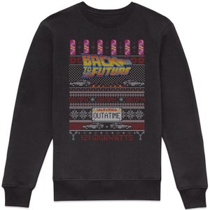 Back To The Future OUTATIME Men's Christmas Jumper - Black