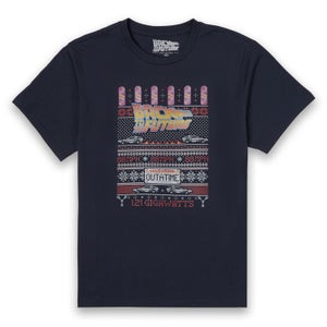 Back To The Future OUTATIME Männer Weihnachts T-Shirt - Navy