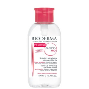 BIODERMA Sensibio H2O Soothing Micellar Water Cleanser Reverse Pump Bottle for Sensitive Skin 500ml
