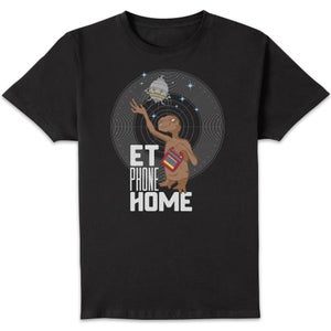T-Shirt Homme E.T. l'extra-terrestre - Téléphone Maison - Noir