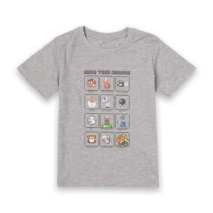 T-Shirt Enfant Know Your Enemies - Super Mario Nintendo - Gris