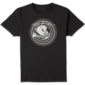 Looney Tunes That's All Folks Porky Pig Men's T-Shirt - Black