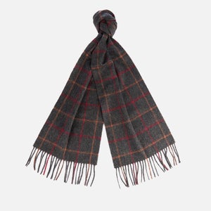 Barbour Men's Tattersall Lambswool Scarf - Charcoal/Red