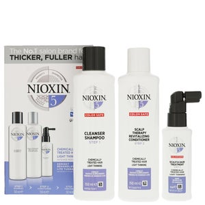 NIOXIN 3D Care System System 5, 3 Part System Kit For Chemically Treated Hair With Light Thinning
