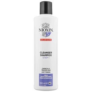 NIOXIN 3D Care System System 5 Step 1 Color Safe Cleanser Shampoo: For Chemically Treated Hair With Light Thinning 300ml