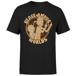 Rick and Morty Peace Among Worlds Men's T-Shirt - Black