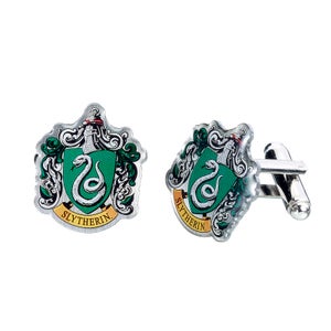 Harry Potter Men's Slytherin Crest Cufflinks - Silver