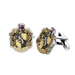 Harry Potter Men's Hufflepuff Crest Cufflinks - Silver