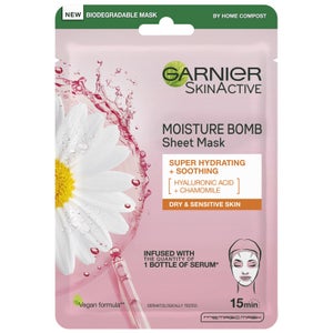 Garnier Moisture Bomb Camomile Hydrating Face Sheet Mask for Dry and Sensitive Skin 28g
