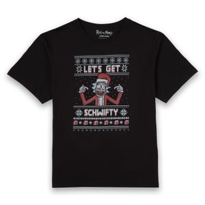 Camiseta navideña Lets Get Schwifty para hombre de Rick and Morty - Negro