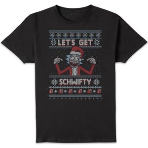 T-Shirt de Noël Homme Rick et Morty - Let's Get Schwifty - Noir