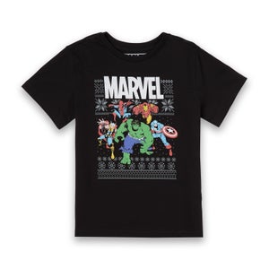 Marvel Avengers Group Kinder T-Shirt - Zwart