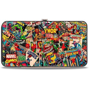 Buckle-Down Marvel Retro Comic Books Stacked Hinged Wallet