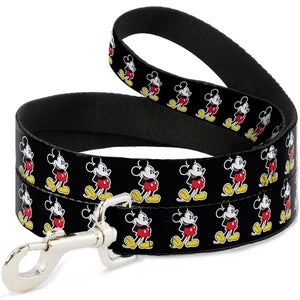 Buckle-Down Mickey Mouse Dog Leash - Black