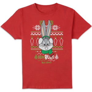 Looney Tunes Bugs Bunny Knit Men's Christmas T-Shirt - Red
