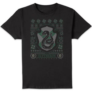 Harry Potter Slytherin Crest Men's Christmas T-Shirt - Black