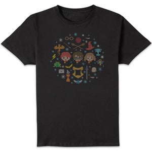 Harry Potter Characters Men's Christmas T-Shirt - Black