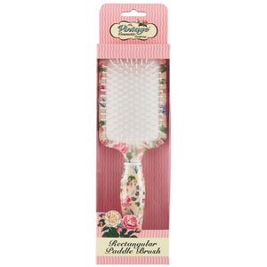 The Vintage Cosmetic Company Floral Rectangular Paddle Hair Brush