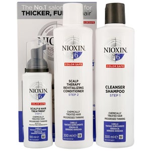 NIOXIN 3D Care System System 6, 3 Part System Kit: For Chemically Treated Hair With Progressed Thinning
