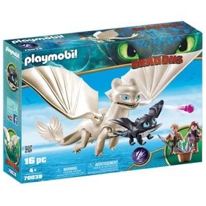 Playmobil DreamWorks Dragons Furie Éclair et bébé dragon avec les enfants (70038)