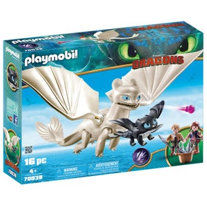 Playmobil DreamWorks Dragons Light Fury mit Drachenbaby und Kindern (70038)