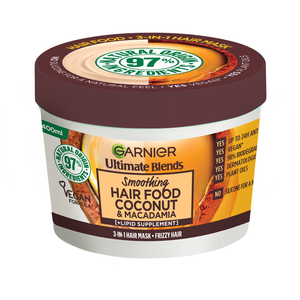 Garnier Ultimate Blends Hair Food Coconut Oil 3-in-1 Frizzy Hair Mask Treatment 390ml